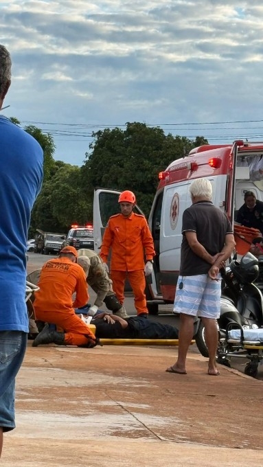 Abalroamento entre motos deixa dois feridos em Nova Andradina