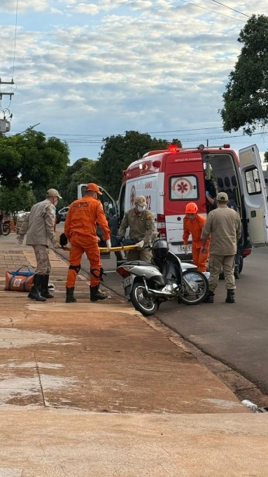 Abalroamento entre motos deixa dois feridos em Nova Andradina