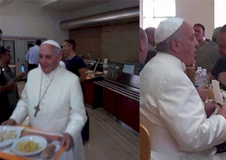 Papa Francisco almoça com funcionários do Vaticano