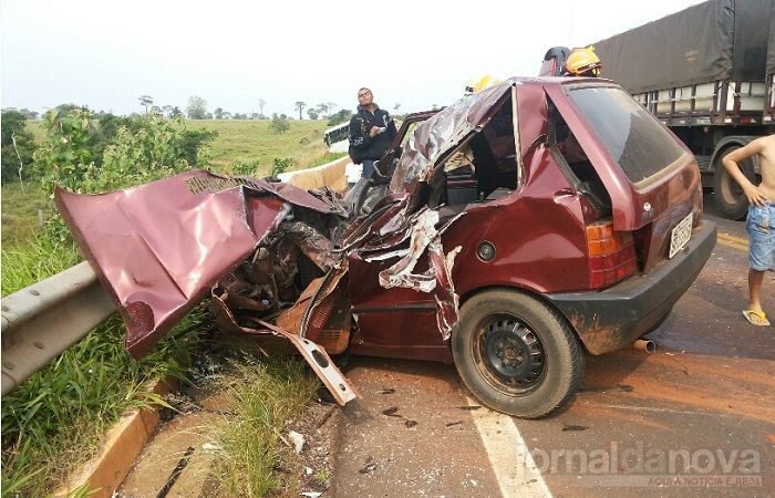 Colisão frontal deixa uma vítima morta na ponte do rio Combate em Anaurilândia