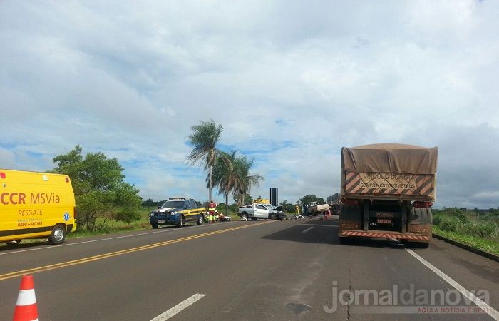 Colisão deixa motorista em estado grave em Nova Alvorada do Sul