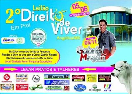 Angélica recebe o II Leilão Direito de Viver nos dias 5 e 6 de novembro