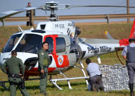 No Estado de SP, PM usa helicóptero para prender traficante do MS