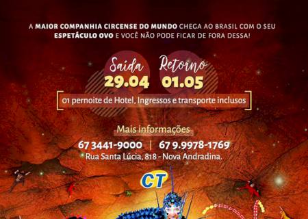 Cristal Tur com pacotes especiais para o Cirque du Soleil