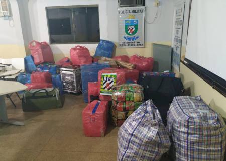 Em Batayporã, Polícia Militar apreende mercadorias do Paraguai em ônibus