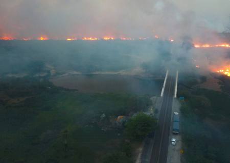 Com apoio de aeronaves, força-tarefa combate queimadas que já destruíram 50 mil hectares no Pantanal