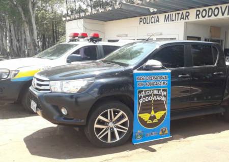 Goiano é preso pela PMR tentando levar Hilux roubada até o Paraguai