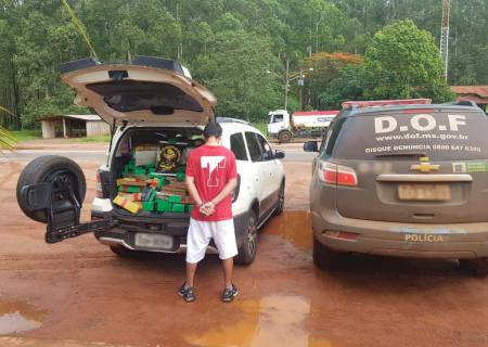 DOF prende jovem com mais de uma tonelada de maconha na MS-164