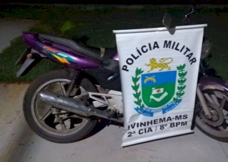 Polícia Militar de Ivinhema recupera moto furtada no início do mês
