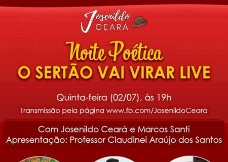 ''O Sertão Vai Virar Live'' irá unir política, poesia e música em Nova Andradina