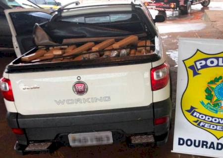 PRF prende foragido da Justiça com documento falso e acha 951 kg de maconha após tentativa de fuga