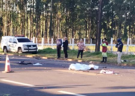 Idoso é atropelado por caminhão ao tentar atravessar a rua em Eldorado