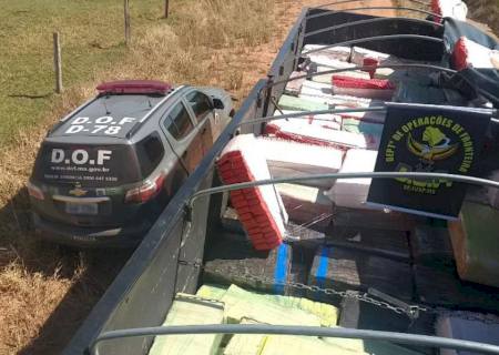 Ação conjunta apreende caminhão com quase 9 ton de maconha em Itaquiraí