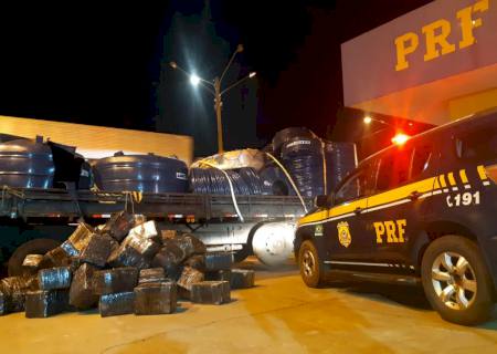 PRF apreende 3 ton de maconha dentro de caixa d’águas em Água Clara