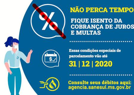 Fique em dia com a Sanesul parcelando suas contas em até 24x