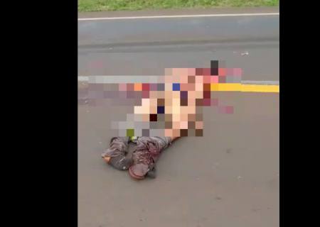 Homem morre ao pular na frente de caminhão na BR-163 em Juti