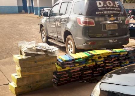 DOF apreende em Amambai carro com mais de meia tonelada de maconha