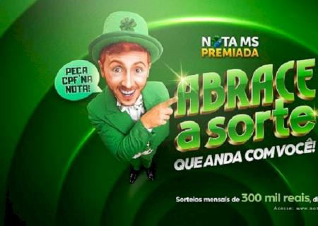 Oitavo sorteio do Nota MS Premiada acontece nesta quarta-feira