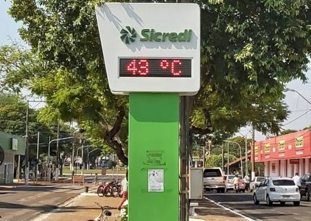 Nova Andradina registrou temperatura acima dos 43 graus