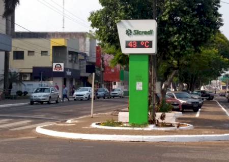 Nova Andradina volta a registrar temperatura acima dos 43 graus