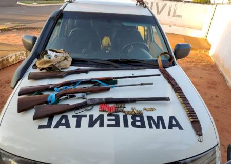 PMA prende suspeito de praticar caça ilegal e apreende armas e munições