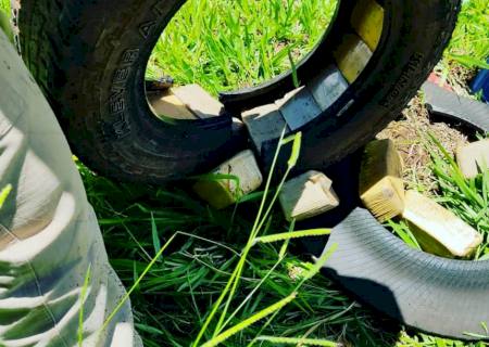 Polícia Militar em Amambai encontra maconha dentro de pneus de caminhonete