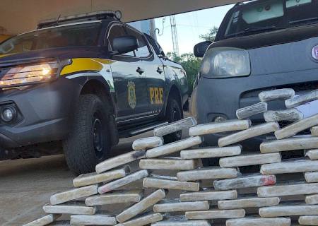 PRF intercepta em Água Clara entorpecente que seguiria para Capital Federal