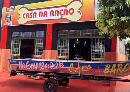 Casa da Ração sorteia barco de alumínio novinho no próximo sábado dia 3