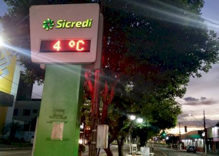 Nova Andradina registra a madrugada mais fria do ano, 4 graus