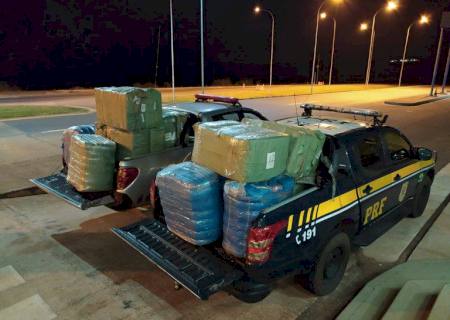 PRF e Receita Federal apreendem carga de mercadorias estrangeiras em Eldorado