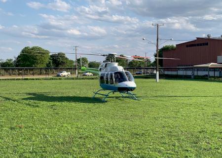 Após restabelecer energia na área urbana, concessionária traz helicóptero para auxiliar em zona rural de MS