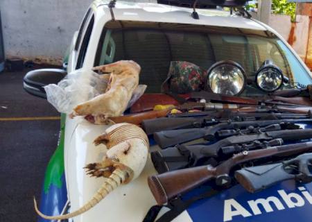 8 são presos com 12 armas durante caça ilegal em MS