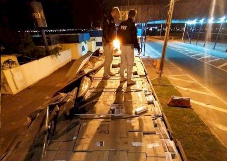 PRF apreende 350 mil maços de cigarros contrabandeados em MS