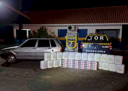 Contrabandista é preso com carga cigarro e agrotóxico avaliados em R$ 866 mil na MS-386