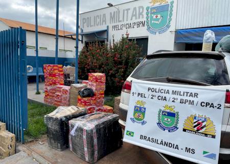 Condutor é flagrado pela Polícia Militar com mercadorias de contrabando em Brasilândia