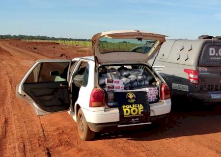 DOF apreende carro com produtos de descaminho e contrabando em Itaporã