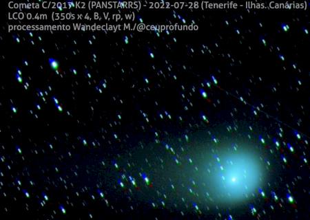 Cometa K2 chega hoje ao ponto mais próximo da Terra
