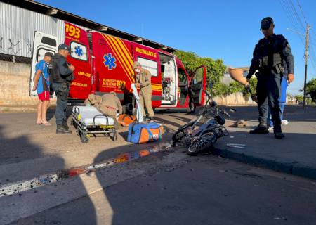 Colisão entre carro e bicicleta deixa uma pessoa ferida em Nova Andradina