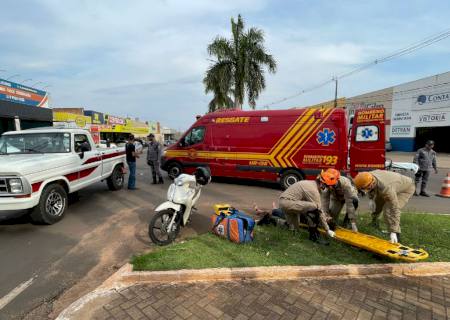 Motociclista fica ferido após se envolver em acidente na Eurico Soares