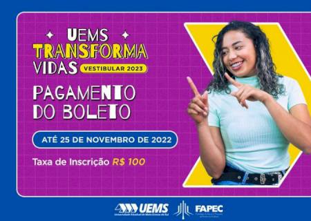 Vestibular UEMS 2023: prazo para pagamento de boleto vai até dia 25