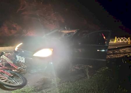 Idoso morre atropelado por carro na BR-376 entre Deodápolis e Glória de Dourados