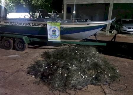 PMA de Três Lagoas apreende 700 metros de redes de pesca no rio Paraná