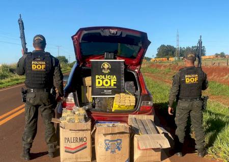 Carro roubado em São Paulo é apreendido com mais de 600 kg de maconha em Dourados