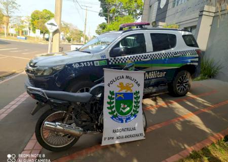 Polícia Militar recupera motocicleta furtada em Nova Andradina