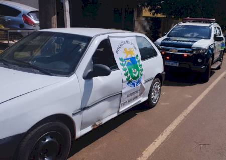 Carro furtado em Nova Andradina é recuperado horas depois pela Polícia Militar