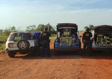 DOF intercepta carros roubados e apreende mais de duas toneladas de drogas em Amambai