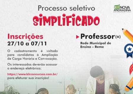 Semec abre inscrições para Processo Seletivo Simplificado