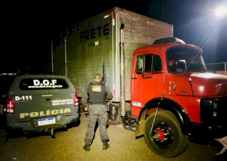 Caminhão de Nova Andradina com registro criminal é apreendido pelo DOF na região de Dourados