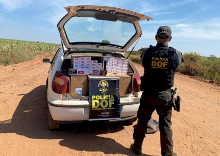 Carro carregado com cigarros contrabandeados é apreendido em Caarapó
