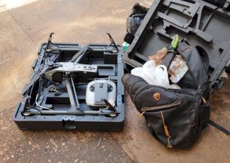 Dupla é presa e drone que levava celulares para dentro de penitenciária é interceptado em Dourados